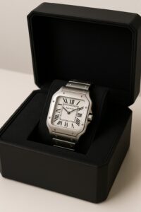 santos de cartier in a watch box