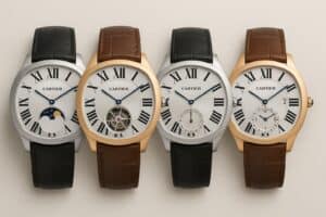 AI image of Drive de Cartier Moonphase, , Drive de Cartier Flying Tourbillon, Drive de Cartier Second Time Zone, Drive de Cartier Second TZ (Gold)