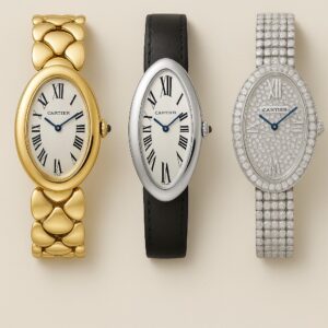 Baignoire Watch with Bracelet, Baignoire Allongée with Roman Dial, Baignoire Extra-Large High Jewelry